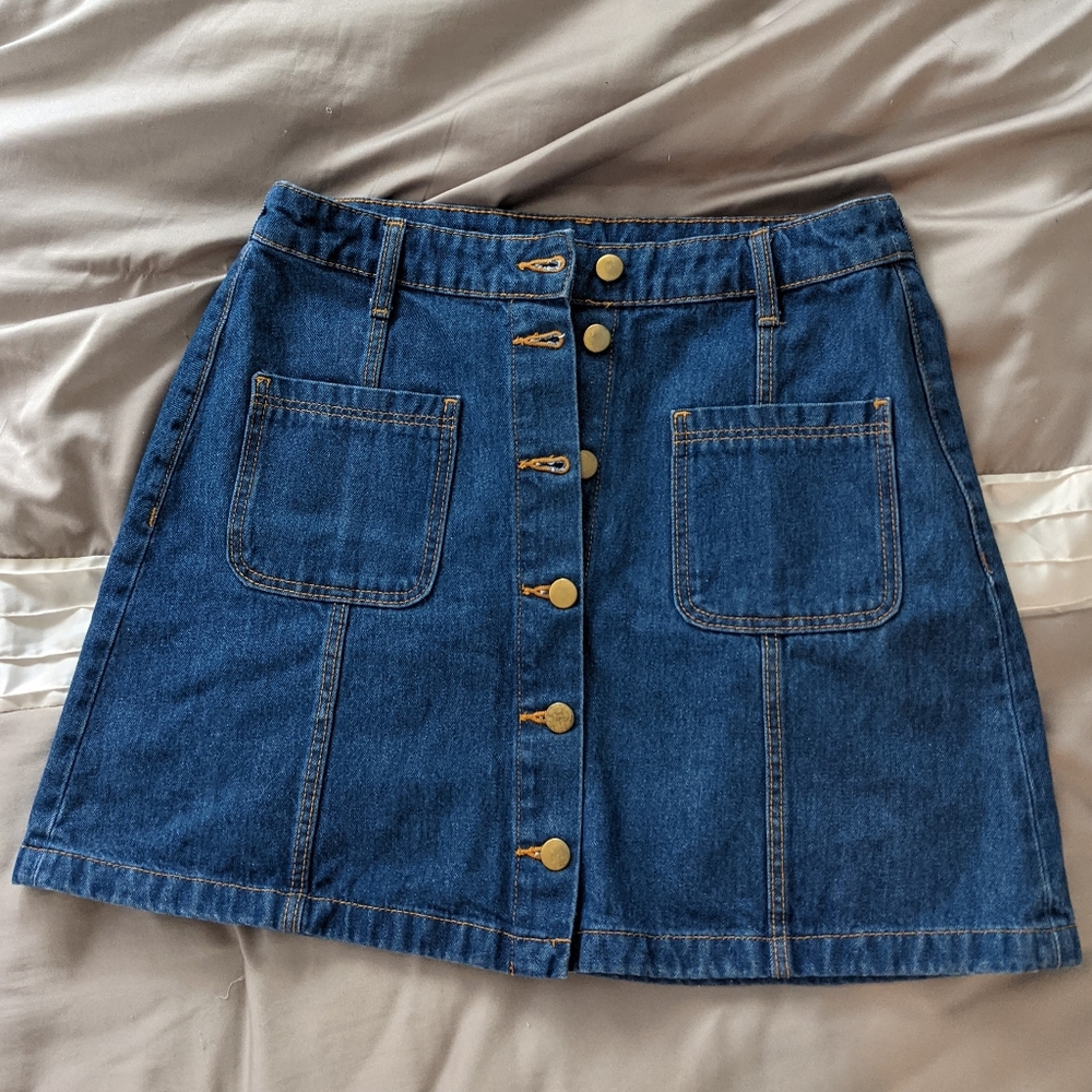 5/$25 Denim skirt front button jean skirt